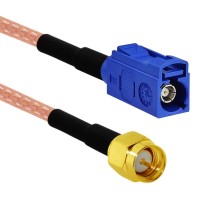 Fakra C Female Blue to SMA Male Plug Pigtail Cable Adapter RG316 20CM