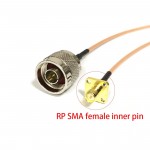 RP SMA Female 4-Hole Panel Mount to N Male Cable RG316 15cm
