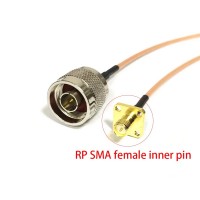 RP SMA Female 4-Hole Panel Mount to N Male Cable RG316 15cm