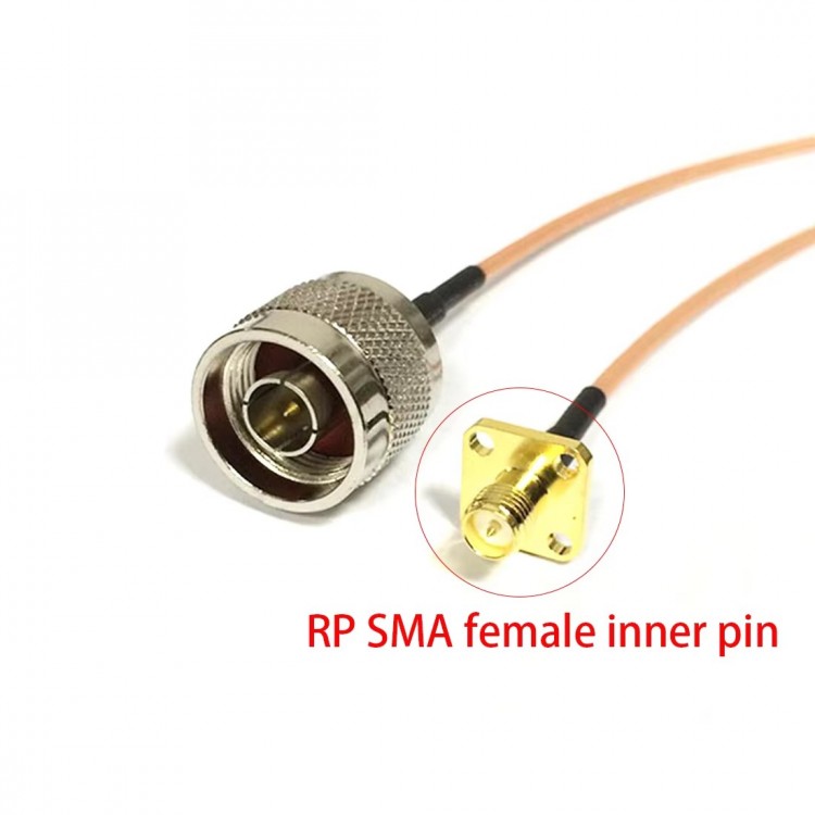 RP SMA Female 4-Hole Panel Mount to N Male Cable RG316 15cm