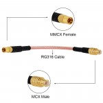 MCX Male Plug to MMCX Female Jack Straight Pigtail Cable RG316 20CM