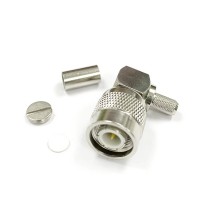 TNC Male Plug Right Angle RF Coax Connector for RG58 RG142 Cable Adapter Nickelplated