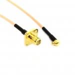 RP SMA Female 4-hole Panel Mount to MMCX Male Right Angle Pigtail Cable RG316 15CM