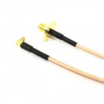 RP SMA Female 4-hole Panel Mount to MMCX Male Right Angle Pigtail Cable RG316 15CM