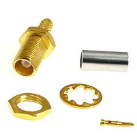 MCX Female Jack Bulkhead Nut RF Coax Connector Crimp for RG316 RG174 LMR100 Straight Goldplated
