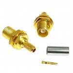 MCX Female Jack Bulkhead Nut RF Coax Connector Crimp for RG316 RG174 LMR100 Straight Goldplated