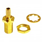 MCX Female Jack Bulkhead Nut RF Coax Connector Crimp for RG316 RG174 LMR100 Straight Goldplated